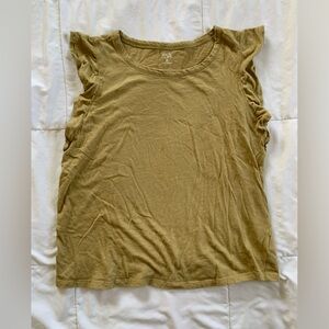 a.n.a. Ruffle Sleeve Tank Top | Size Medium | Moss Green